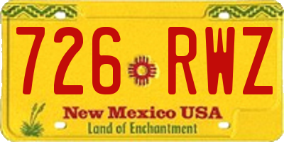 NM license plate 726RWZ