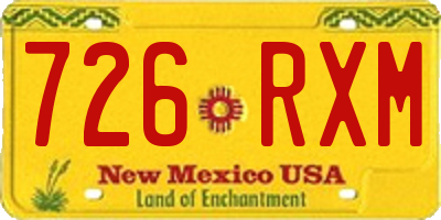 NM license plate 726RXM