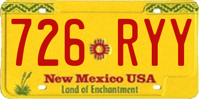 NM license plate 726RYY