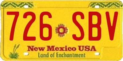 NM license plate 726SBV