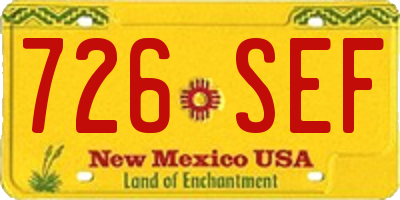 NM license plate 726SEF