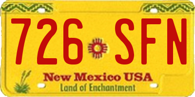 NM license plate 726SFN