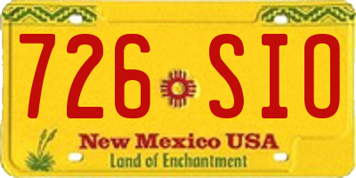 NM license plate 726SIO