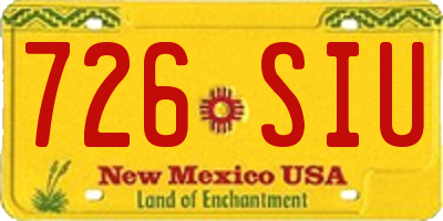NM license plate 726SIU