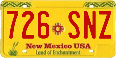 NM license plate 726SNZ