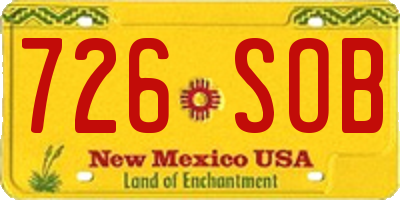 NM license plate 726SOB