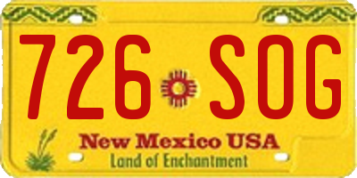 NM license plate 726SOG