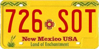 NM license plate 726SOT