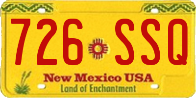NM license plate 726SSQ