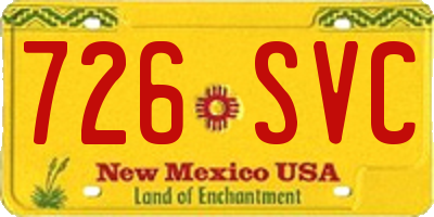 NM license plate 726SVC