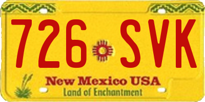 NM license plate 726SVK