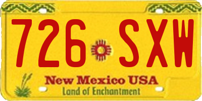 NM license plate 726SXW