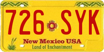 NM license plate 726SYK