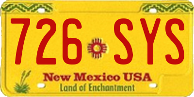 NM license plate 726SYS