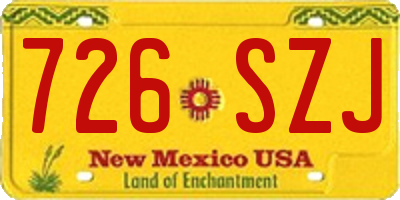 NM license plate 726SZJ