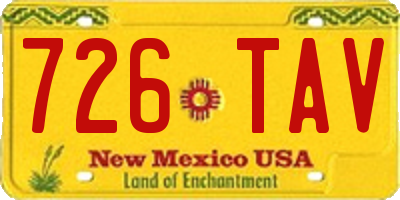 NM license plate 726TAV