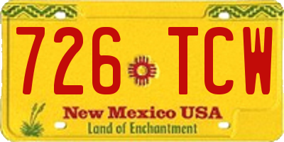NM license plate 726TCW