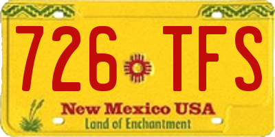 NM license plate 726TFS