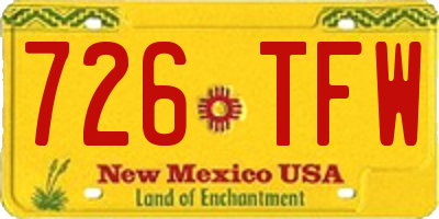 NM license plate 726TFW