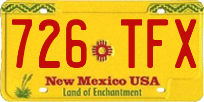 NM license plate 726TFX