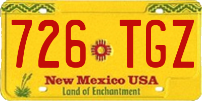 NM license plate 726TGZ