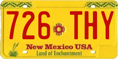 NM license plate 726THY