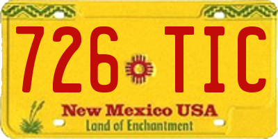 NM license plate 726TIC