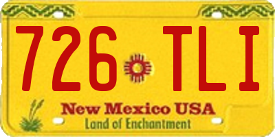NM license plate 726TLI