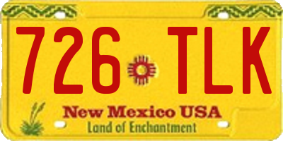 NM license plate 726TLK