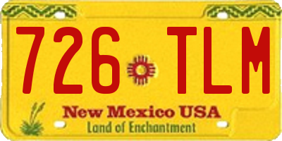 NM license plate 726TLM