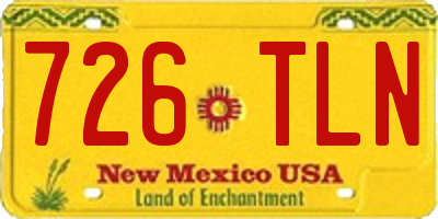 NM license plate 726TLN