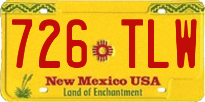 NM license plate 726TLW