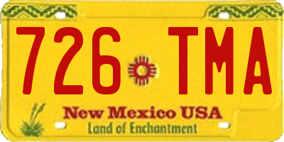 NM license plate 726TMA