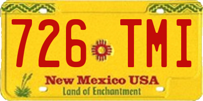 NM license plate 726TMI