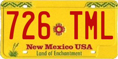NM license plate 726TML