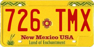 NM license plate 726TMX
