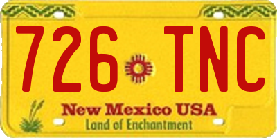 NM license plate 726TNC