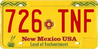 NM license plate 726TNF