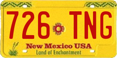 NM license plate 726TNG