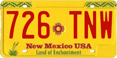 NM license plate 726TNW
