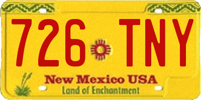 NM license plate 726TNY