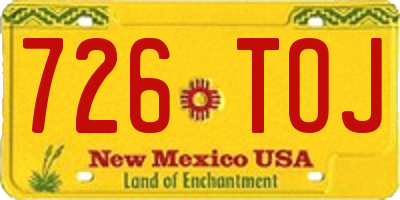 NM license plate 726TOJ