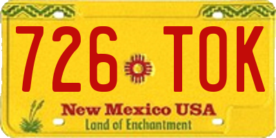 NM license plate 726TOK