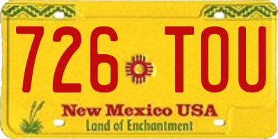 NM license plate 726TOU