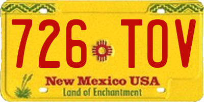 NM license plate 726TOV