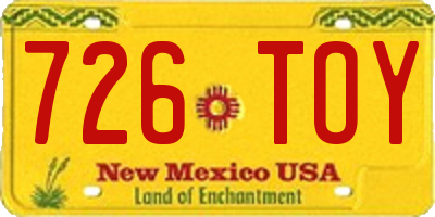 NM license plate 726TOY