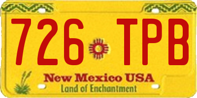 NM license plate 726TPB