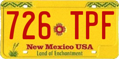 NM license plate 726TPF
