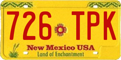 NM license plate 726TPK