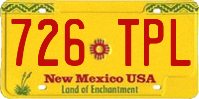 NM license plate 726TPL
